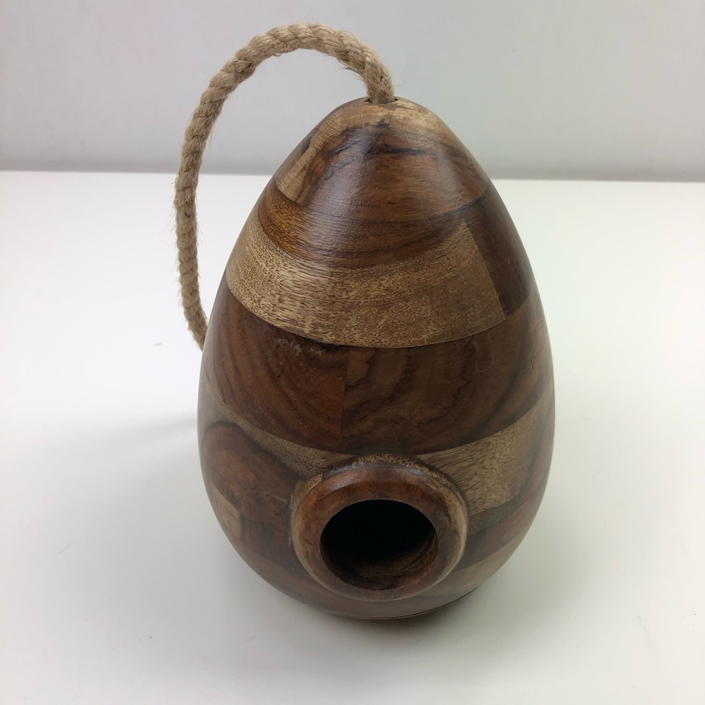 Modern Wood Bird House Egg Shaped